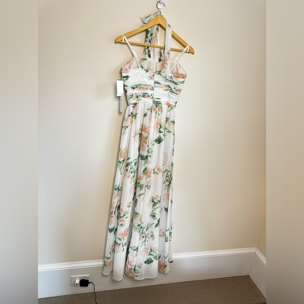 Floral tie neck halter dress - Picture 5 of 12